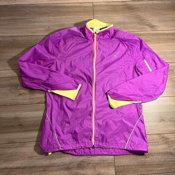‎Adidas Purple Athletic Lightweight Windbreaker Women Large - Picture 1 of 4